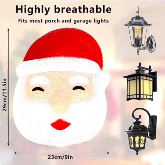2 pieces Santa Clause hanging  lampshade porch light cover - Picture 1 of 8